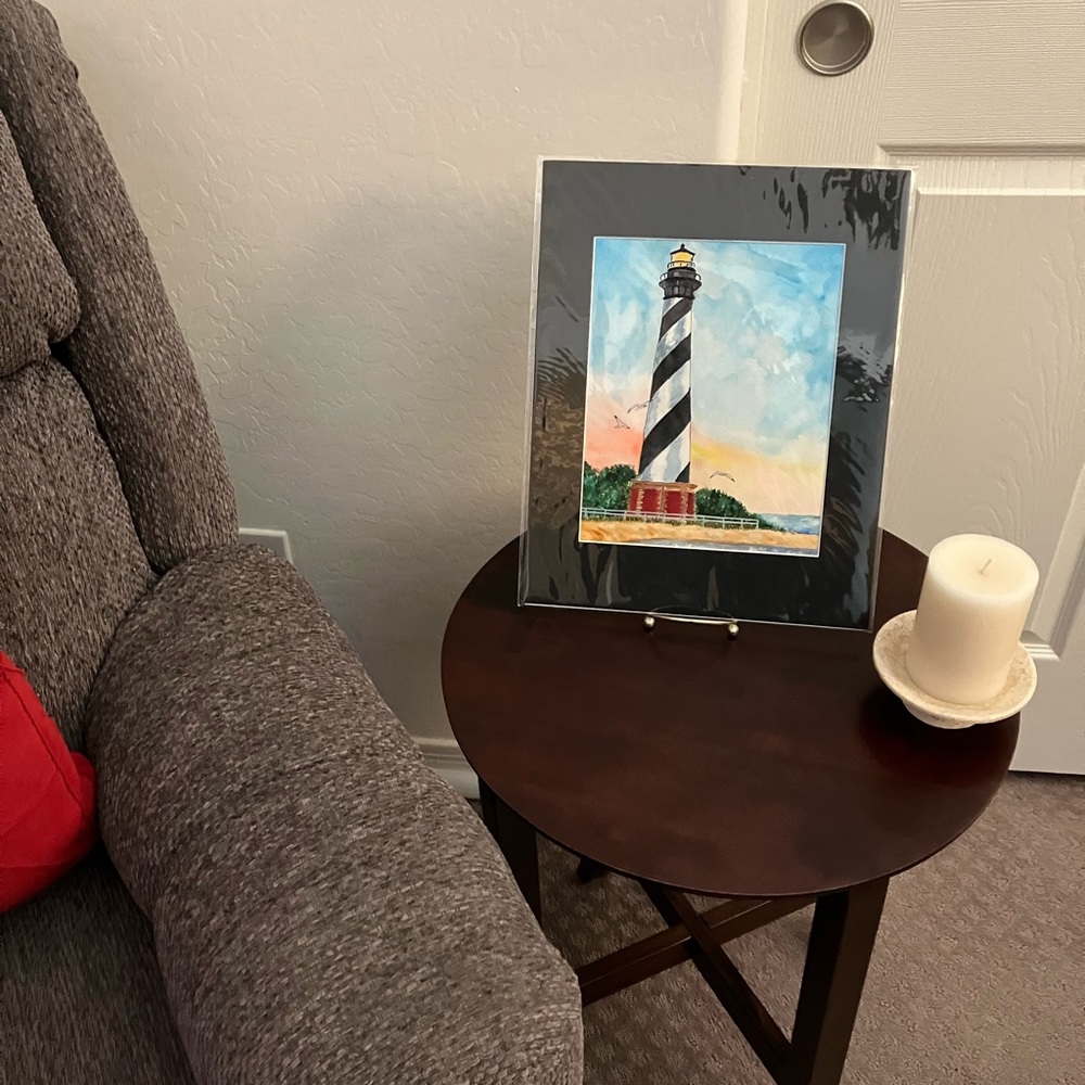 Watercolor Lighthouse Wall Art Painting Framed in Acid Free Art Kit, 11x14" - Picture 3 of 4